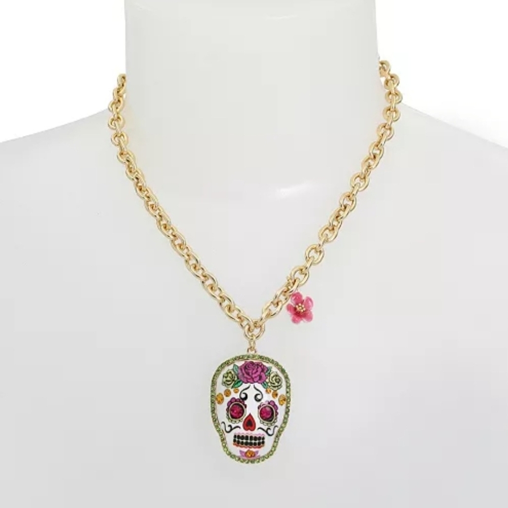 BETSEY JOHNSON SUGAR SKULL NECKLACE